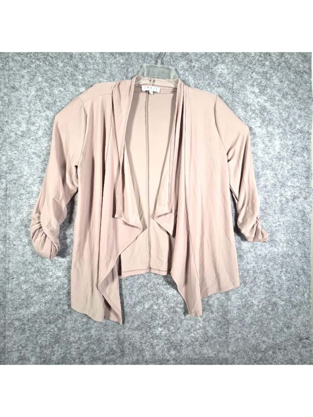 Chaus New York Women's Long Sleeve Flowy Open Front Cardigan Blush Pink Size M